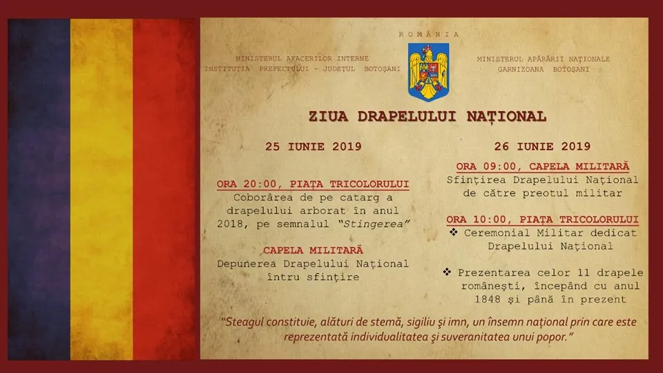 Manifestări dedicate Zilei Drapelului