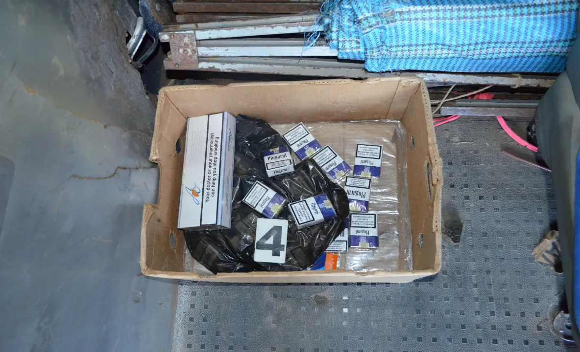 Țigări confiscate de polițiștii de frontieră