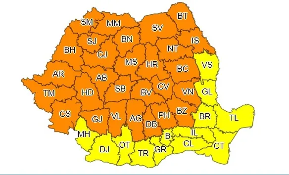 COD PORTOCALIU de ploi până la ora 23.00