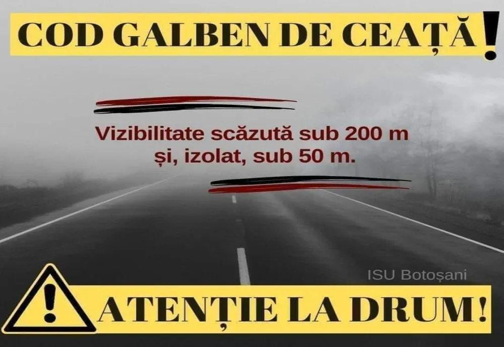 AVERTIZARE meteo pentru mai multe localități din județul Botoșani