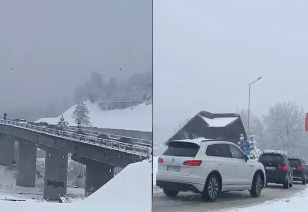 Trafic infernal, în condiții de iarnă grea, pe Valea Prahovei