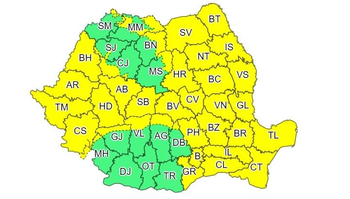 Județul Botoșani intră în COD GALBEN de vânt și viscol