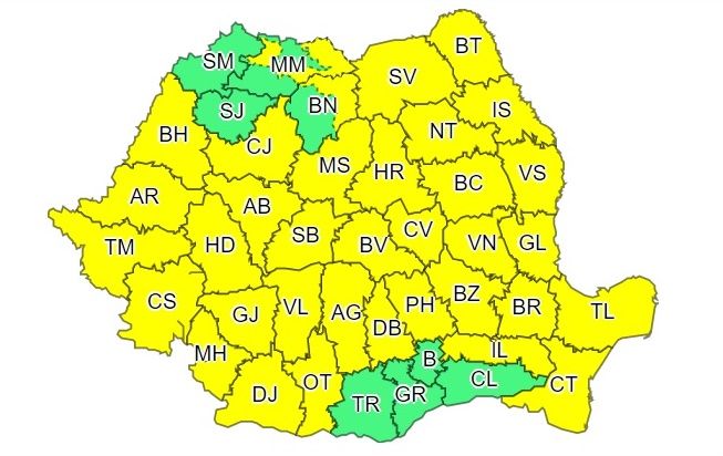 Județul Botoșani intră în COD GALBEN de vânt