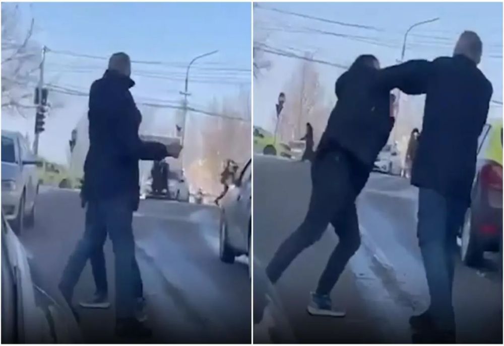 Bătaie ca-n filme, în trafic! Doi șoferi și-au împărțit pumni și picioare