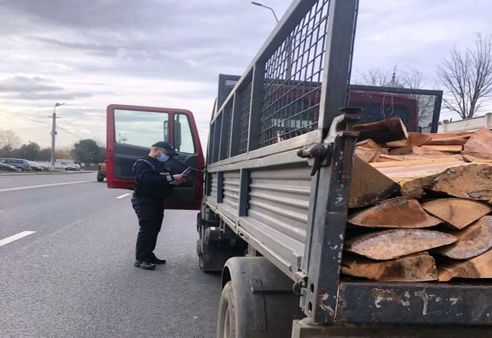 Prins transportând material lemnos fără acte