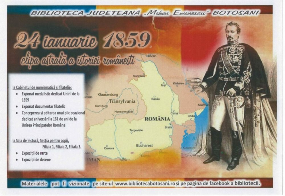 Unirea Principatelor Române, la Biblioteca Județeană ”Mihai Eminescu” Botoșani