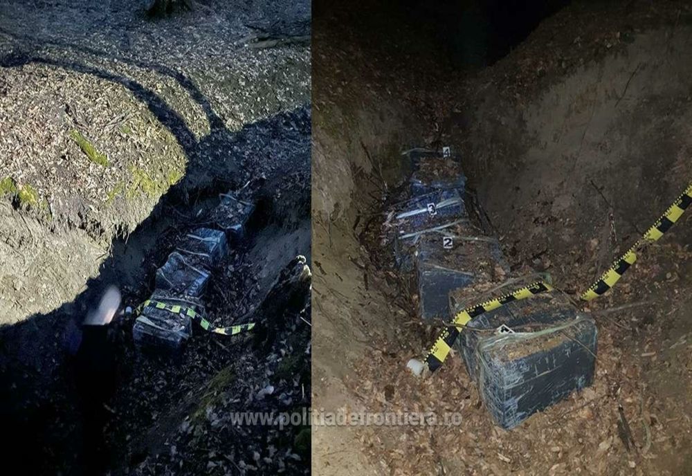 Ţigări de contrabandă de peste 70.000 de lei, descoperite într-o râpă din pădurea Teioasa