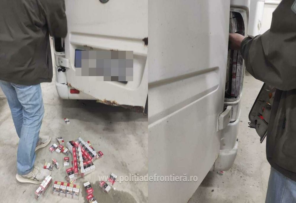 Ţigări de contrabandă depistate în stâlpii unui microbuz la intrarea în ţară