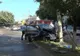 ACCIDENT. Un șofer a rupt un stâlp de beton FOTO