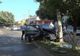 ACCIDENT. Un șofer a rupt un stâlp de beton FOTO