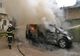 Microbuz distrus de incendiu